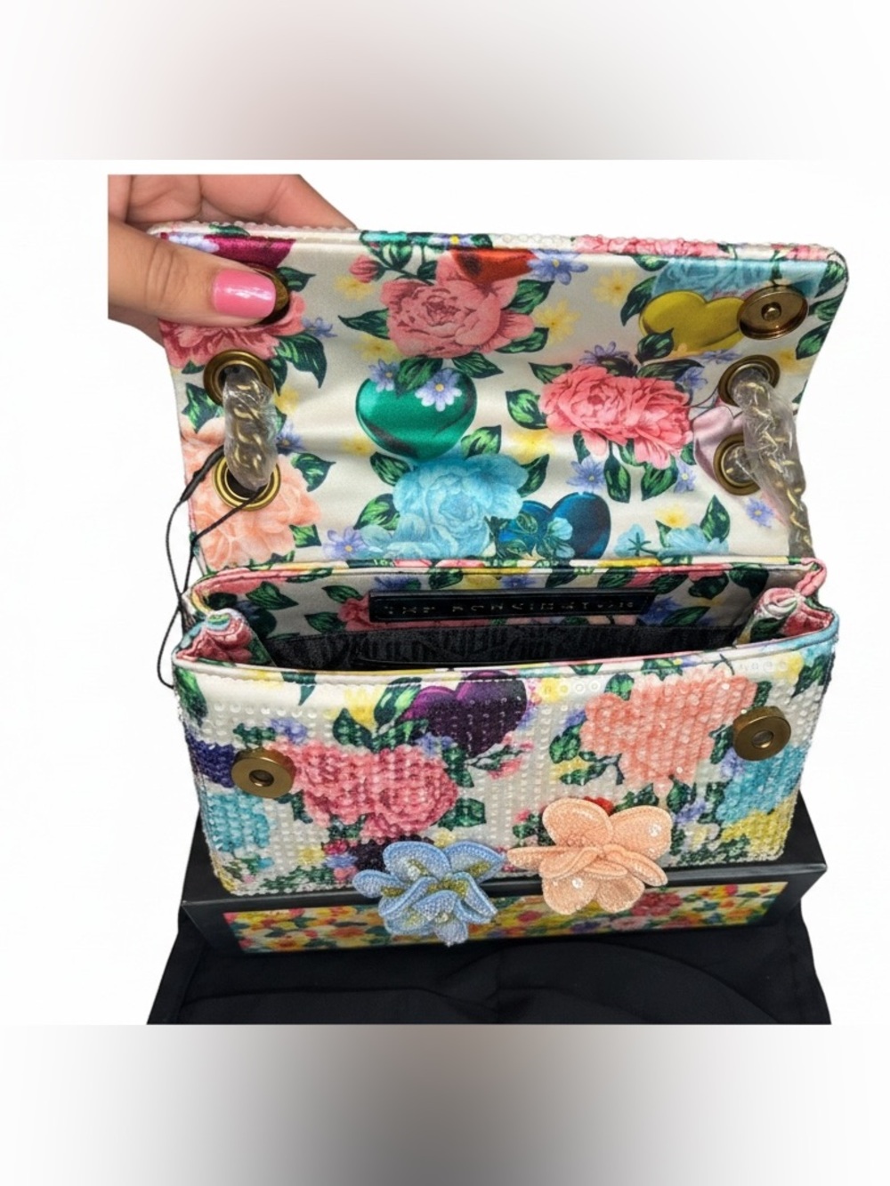 Kurt Geiger Mini Kensington Flower bag with dust bag - Picture 9 of 17
